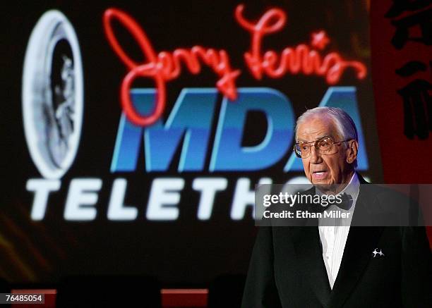 Ed McMahon is introduced during the 42nd annual Labor Day Telethon to benefit the Muscular Dystrophy Association at the South Point Hotel & Casino...