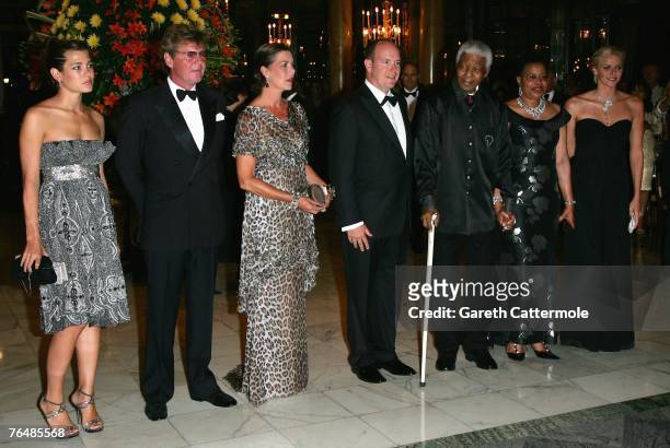 Charlotte Casiraghi, Prince Ernst August of Hanover, Princess Caroline of Hanover, Prince Albert II of Monaco, Nelson Mandela and his wife Graca...