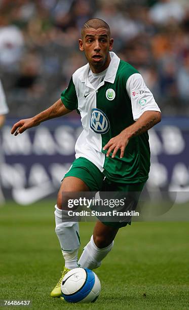 Ashkan Dejagah of Wolfsburg in action during the Bundesliga match between Hertha BSC Berlin and VfL Wolfsburg at the Olympic stadium on September 1,...