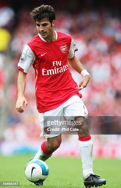 Cesc Fabregas of Arsenal in action during the Barclays Premier League match between Arsenal and Portsmouth at the Emirates Stadium on September 2,...
