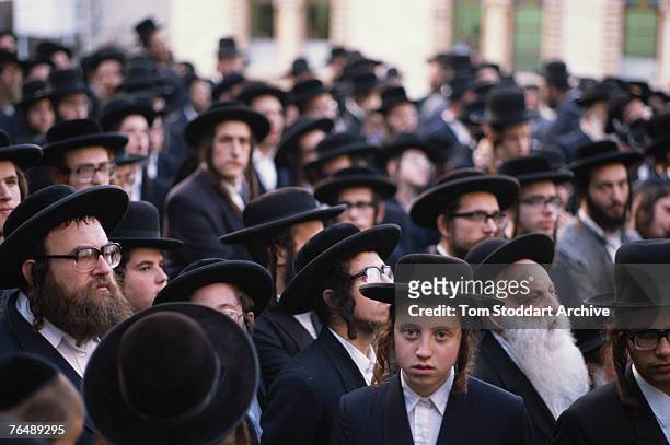 Crowd of Jewish men in Israel, 1993.