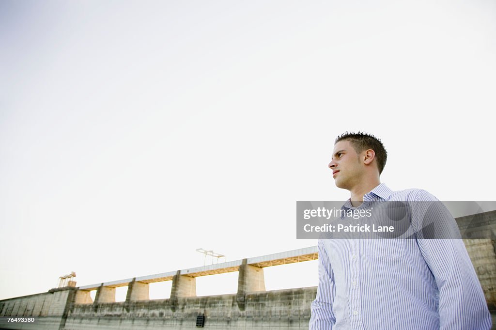 Pensive man looking out