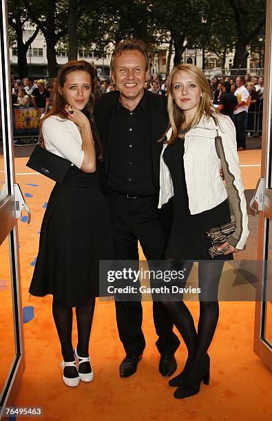 Actor Anthony Head and his daughters arrive for the premiere of 'Run, Fat Boy, Run' at the Odeon West End September 3, 2007 in London, England.