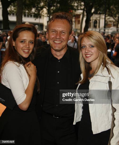 Actor Anthony Head and his daughters arrive for the premiere of 'Run, Fat Boy, Run' at the Odeon West End September 3, 2007 in London, England.