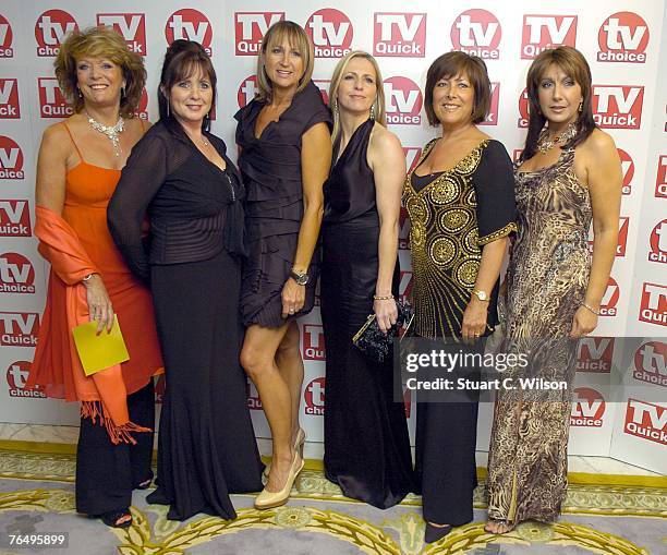 'Loose Women' Presenters Sherrie Hewson, Coleen Nolan, Carol McGriffin, Jackie Brambles, Lynda Bellingham and Jane McDonld arrive for the TV Quick &...