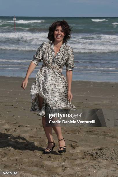 Actress Sabina Guzzanti attends the "Le Ragioni dell'Aragosta" photocall during Day 7 of the 64th Annual Venice Film Festival on September 4, 2007 in...