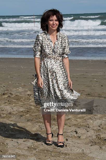 Actress Sabina Guzzanti attends the "Le Ragioni dell'Aragosta" photocall during Day 7 of the 64th Annual Venice Film Festival on September 4, 2007 in...