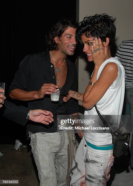 Model Omayra Mota and friend attend the after party for the Carlos Campos Spring 2008 Collection, at Splashlight Studios in New York City on...