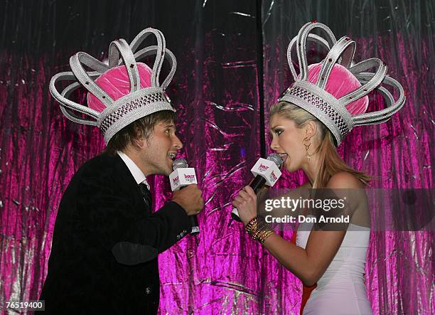 Andrew G and Delta Goodrem on stage at the Dolly Teen Choice Awards at Luna Park on September 5, 2007 in Sydney,Australia.