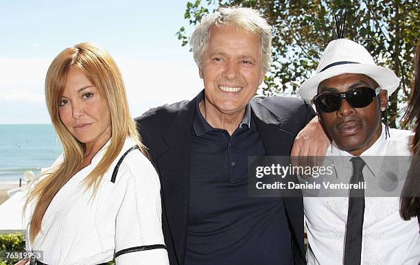 Vera Gemma, Giuliano Gemma and Coolio seen in Venice during day 8 of the 64th Venice Film Festival on September 5, 2007 in Venice, Italy.