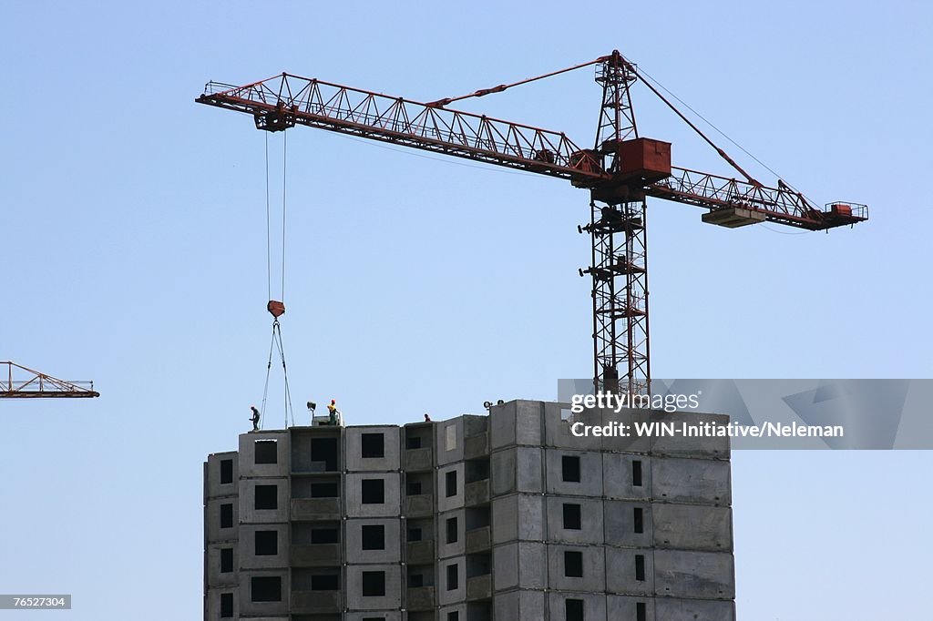 Construction crane against clear sky
