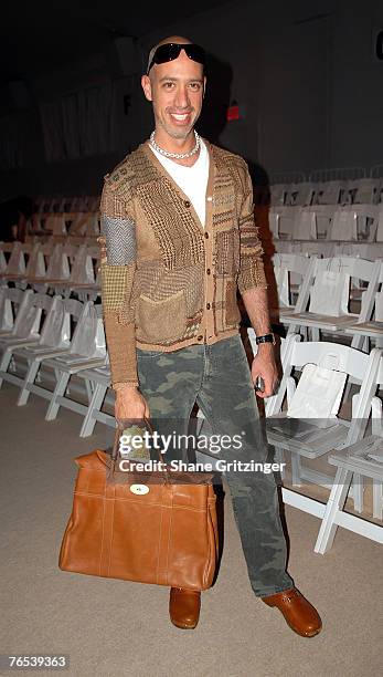 Robert Verdi attends Erin Fetherston Spring 2008 Collection during Mercedes-Benz Fashion Week Spring 2008 at The Promenade, Bryant Park on September...