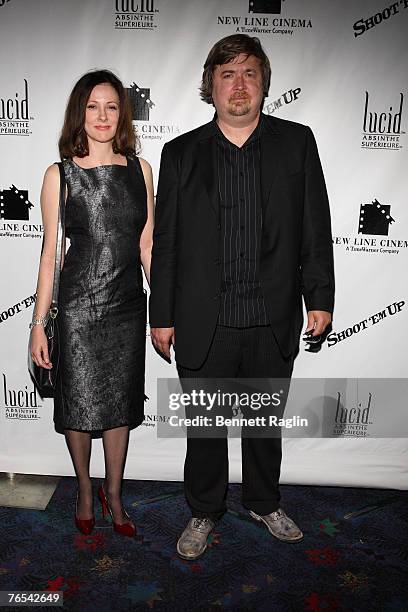 Producer Susan Montford and Producer Don Murphy pose for a picture on the red carpet during the New York premiere of "Shoot 'EM UP" at the Regal...