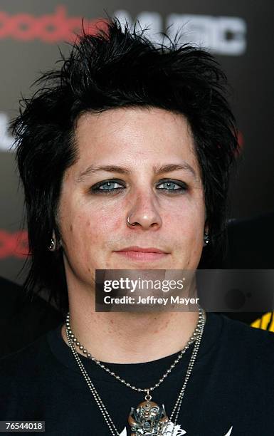 Musician Tryg of Fall From Grace arrives at the "Bodog Music Battle of the Bands" at the House of Blues on September 5, 2007 in West Hollywood,...