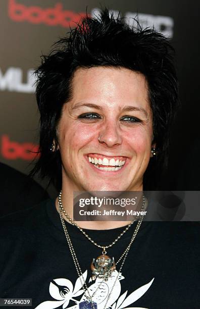 Musician Tryg of Fall From Grace arrives at the "Bodog Music Battle of the Bands" at the House of Blues on September 5, 2007 in West Hollywood,...