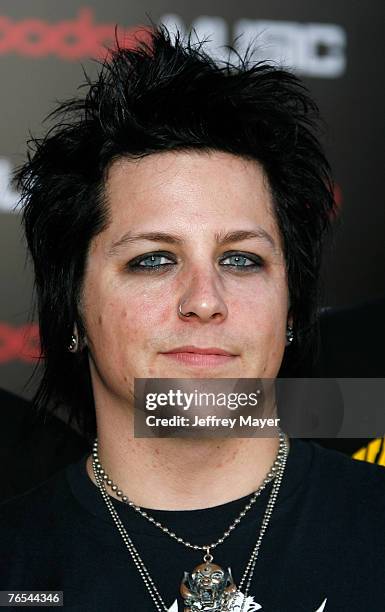 Musician Tryg of Fall From Grace arrives at the "Bodog Music Battle of the Bands" at the House of Blues on September 5, 2007 in West Hollywood,...