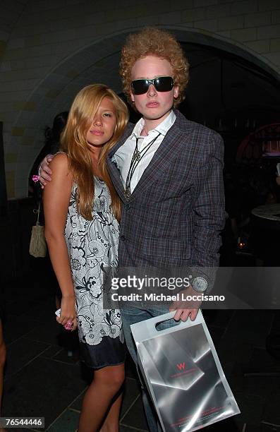 Arielle DelFino and James Garfunkel attends Charlotte Ronson's Spring 2008 Collection fashion show after party at The Bryant Park Hotel's Cellar Bar...