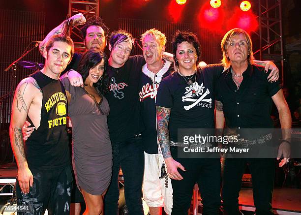 Musicians and winners Fall From Grace, performer Bif Naked and musician Johnny Rotten attend the "Bodog Music Battle of the Bands" at the House of...