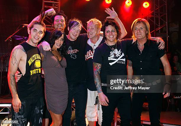 Musicians and winners Fall From Grace, performer Bif Naked and musician Johnny Rotten attend the "Bodog Music Battle of the Bands" at the House of...