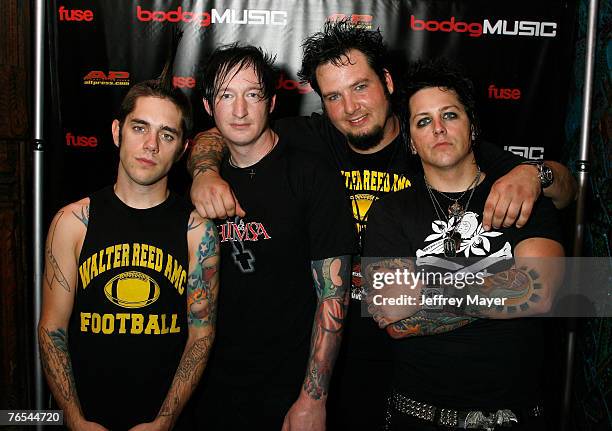 Musicians and winners Fall From Grace attend the "Bodog Music Battle of the Bands" at the House of Blues on September 5, 2007 in West Hollywood,...