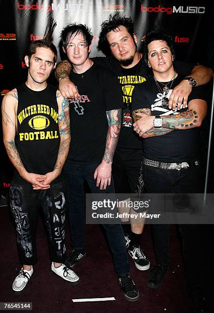 Musicians and winners Fall From Grace attend the "Bodog Music Battle of the Bands" at the House of Blues on September 5, 2007 in West Hollywood,...