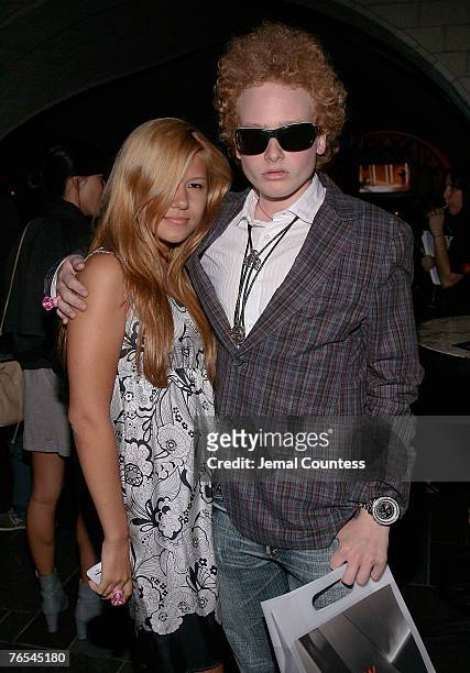 Ariel Delfino and James Garfunkel at the after party for the Charlotte Ronson Spring 2008 Fashion Show at the Celler Bar at Bryant Park on September...