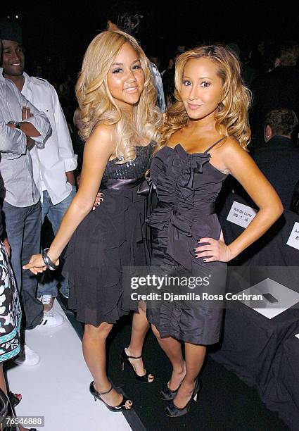 Kat DeLuna and Adrienne Baillon attend BCBG Max Azria Spring 2008 Fashion Show at The Salon in Bryant Park during the Mercedes-Benz Fashion Week...