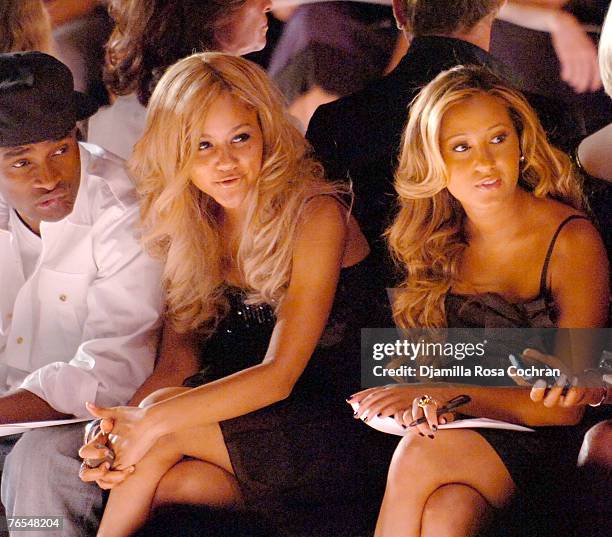 Kat DeLuna and Adrienne Baillon attend BCBG Max Azria Spring 2008 Fashion Show at The Salon in Bryant Park during the Mercedes-Benz Fashion Week...