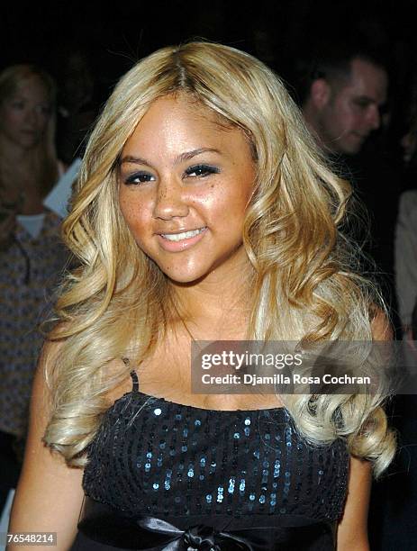 Kat DeLuna attends BCBG Max Azria Spring 2008 Fashion Show at The Salon in Bryant Park during the Mercedes-Benz Fashion Week Spring 2008 on September...