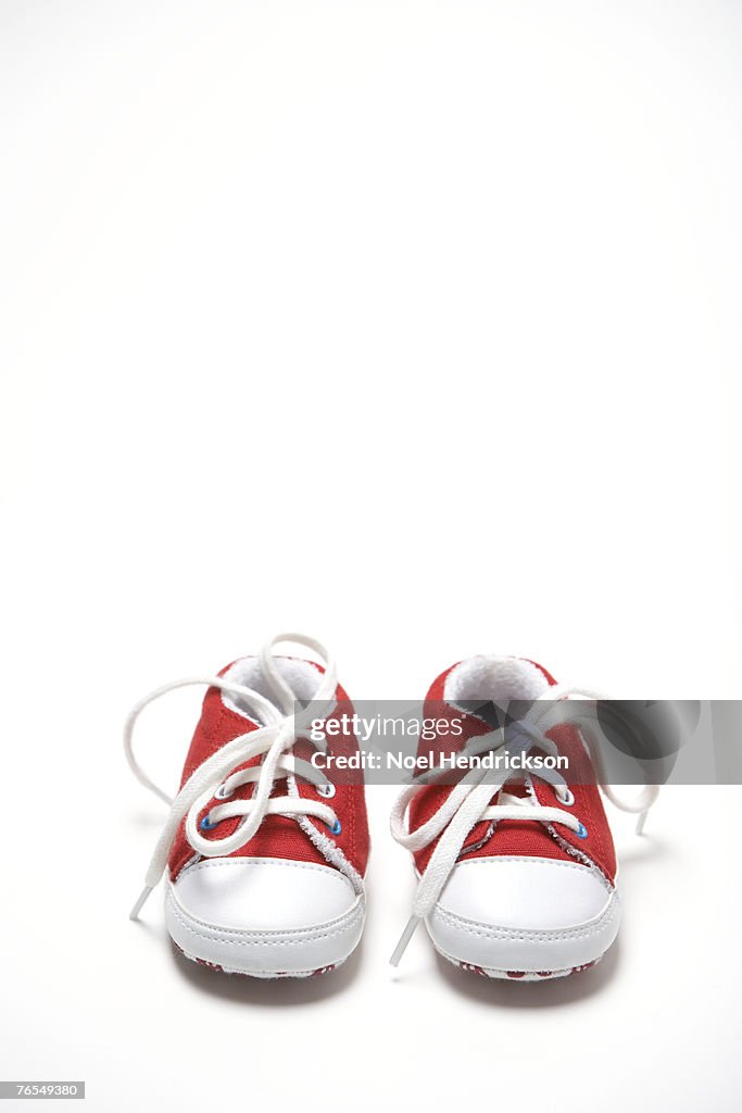 Pair of red baby shoes
