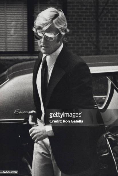 Actor Robert Redford attending Mary Lasker's Cocktail Party for Wayne Owens on May 15, 1974 in New York CIty, New York.