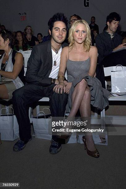Michael Johnson and Brittany Snow attends Mercedes-Benz Fashion Week Spring 2008 - Erin Fetherston - Front Row on September 5, 2007 in New York.