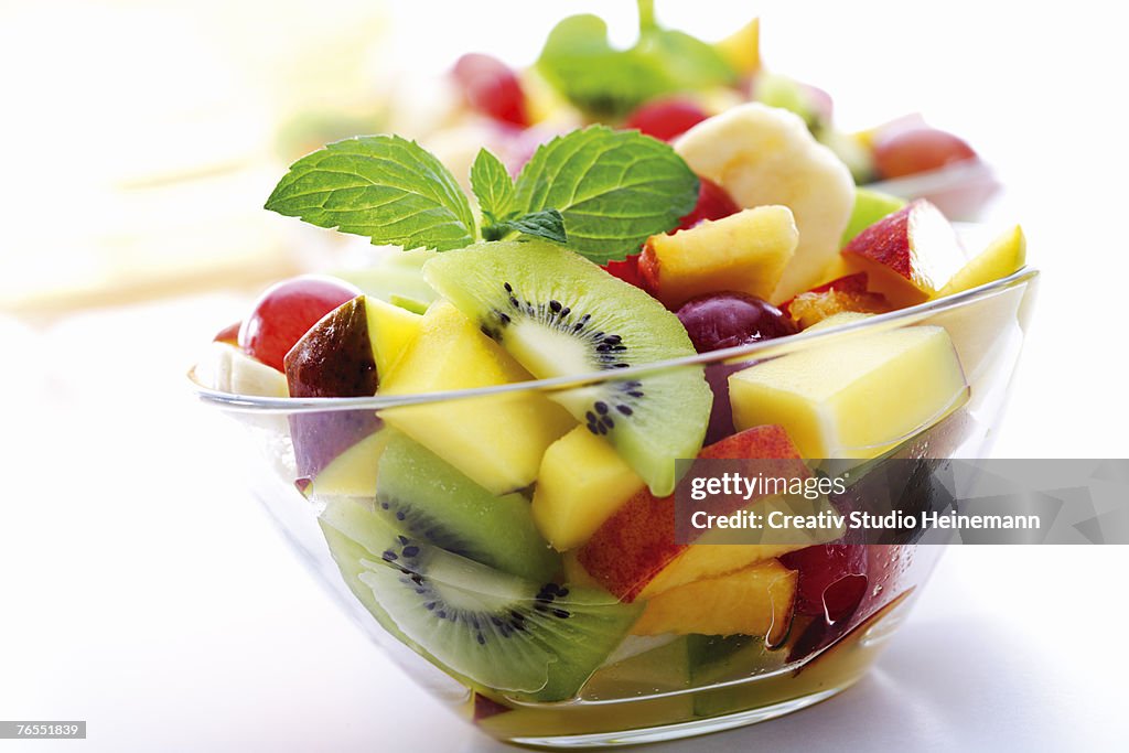 Bowl of fruit salad, close-up