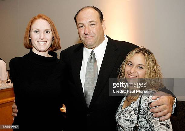 First Lt. Dawn Halfaker, James Gandolfini and Spc. Crystal Davis at the HBO Premiere of "Alive Day Memories: Home from Iraq" at the Ronald Reagan...