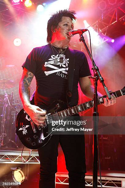 Musician Tryg of Fall From Grace performs at the "Bodog Music Battle of the Bands" at the House of Blues on September 5, 2007 in West Hollywood,...
