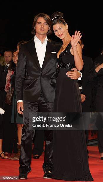 Michele Lastella and Giulia Bevilacqua attend the L'Ora Di Punta premiere in Venice during day 9 of the 64th Venice Film Festival on September 6,...