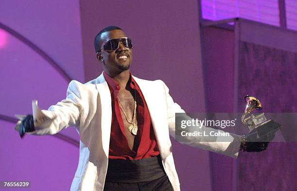 Kanye West, winner of Best Rap Album GRAMMY for "Late Registration"