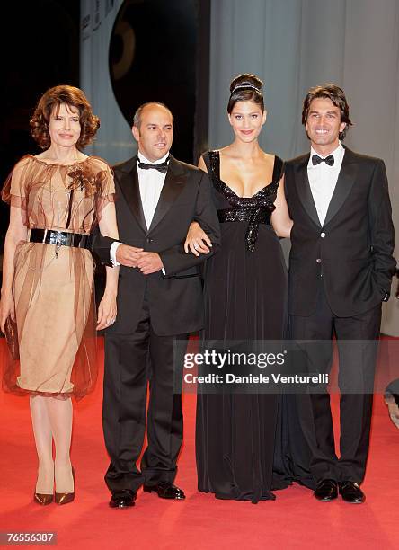 Fanny Ardant, Vincenzo Marra, Giulia Bevilacqua and Michele Lastella attend the L'Ora Di Punta premiere in Venice during Day 9 of the 64th Venice...