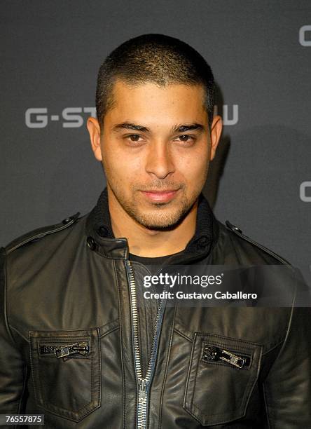 Actor Wilmer Valderrama poses backstage at the G Star Spring 2008 Fashion Presentation at Gotham Hall during the Mercedes-Benz Fashion Week Spring...