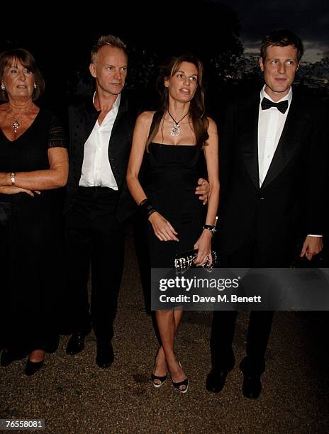 Lady Annabel Goldsmith, Sting, Jemima Khan and Zac Goldsmith attend the Royal Parks Foundation Summer Party hosted by Candy&Candy, at the Serpentine...