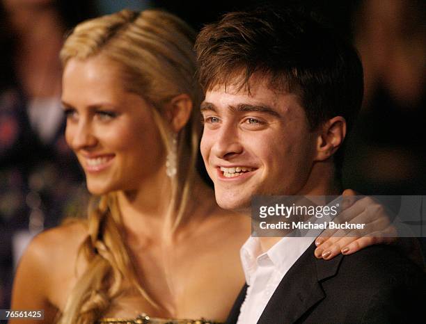Actress Teresa Palmer and actor Daniel Radcliffe arrive at the premiere of Warner Independent Pictures' "December Boys" at the Director's Guild of...
