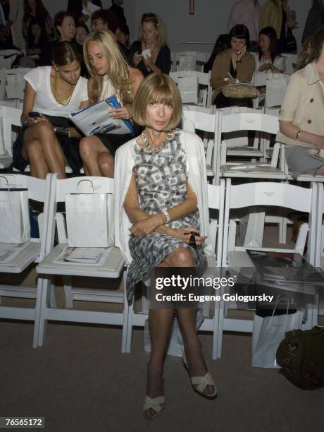 Vogue Editor Anna Wintour at Mercedes-Benz Fashion Week Spring 2008 - Erin Fetherston - Front Row on September 5, 2007 in New York.