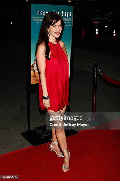 Actress Victoria Hill arrives at the "December Boys" premiere at the Director's Guild of America on September 6, 2007 in Los Angeles, California.