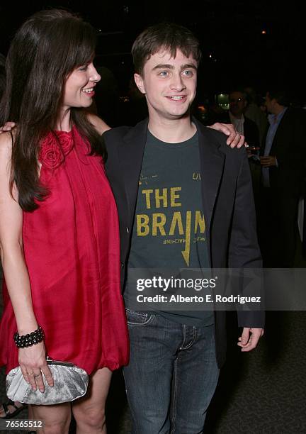 Actress Victoria Hill and actor Daniel Radcliffe attend the after party at the L.A. Premiere of Warner Independent Pictures' "December Boys", held at...