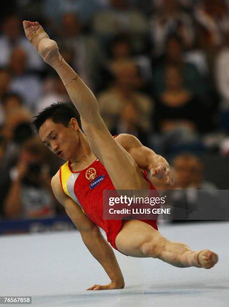 Wei Yang of China performs on the floor during the men's individual all-around final of the 40th World Artistic Gymnastics Championships 07 September...