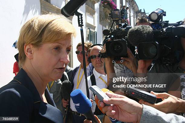 Poland Foreign Minister Anna Fotyga speaks to the press following the welcoming ceremony of the informal meeting of European Ministers of Foreign...