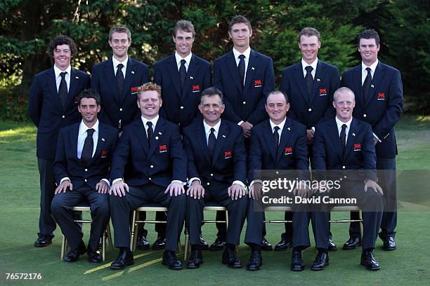 The Great Britain and Ireland team John Parry, Llewellyn Matthews, Colin Dalgleish , Nigel Edwards, David Horsey, Rory McIlroy, Jamie Moul, Rhys...