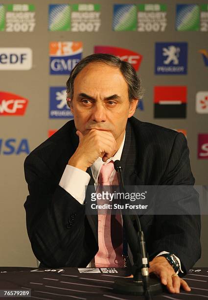 Argentina coach Marcelo Loffreda pictured during the press conference following the opening match of the Rugby World Cup 2007 between France and...