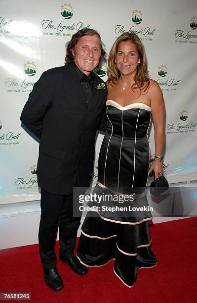 Guillermo Vilas and Arantxes Sanchez arrives at the International Tennis Hall of Fame's 2007 Legends Ball at Cipriani, 42nd street on September 7,...