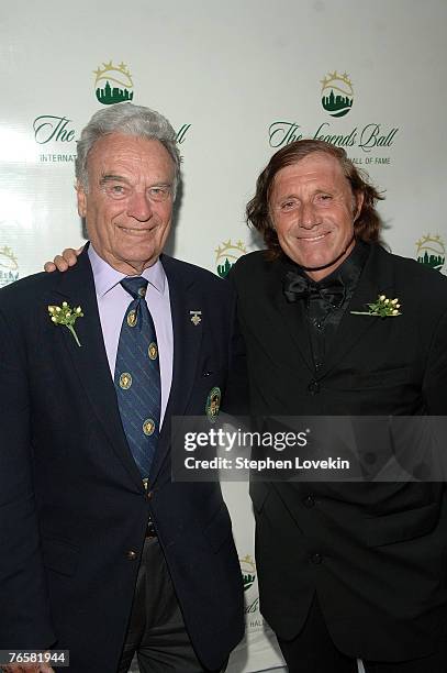 Vic Seixas and Guillermo Vilas arrives at the International Tennis Hall of Fame's 2007 Legends Ball at Cipriani, 42nd street on September 7, 2007 in...